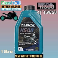 DashOil H500 4T 15W50 1L Semi Synthetic | Minyak Hitam Motor Yamaha Honda SYM Kawasaki