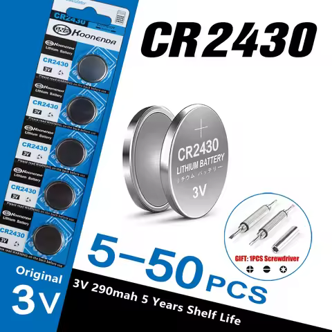 5-50PCS CR2430 3V 290mAh Lithium Battery DL2430 BR2430 Button Coin Batteries for Key Fob Watch Alarm