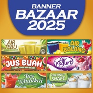 Banner Bunting Bazaar Ramadhan 2025 Pasar Malam Air tebu Air Balang Air Kelapa