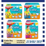 Cutie Dry Diapers Mega Pack (Size: S78, M66, L56, XL46, XXL40)/Cutie Dry lampin Bayi