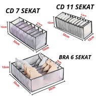 PTT Storage Box Organizer Celana Dalam Tempat Penyimpanan Kotak Bra BH 6 7 11 Sekat Kaos Kaki Lemari