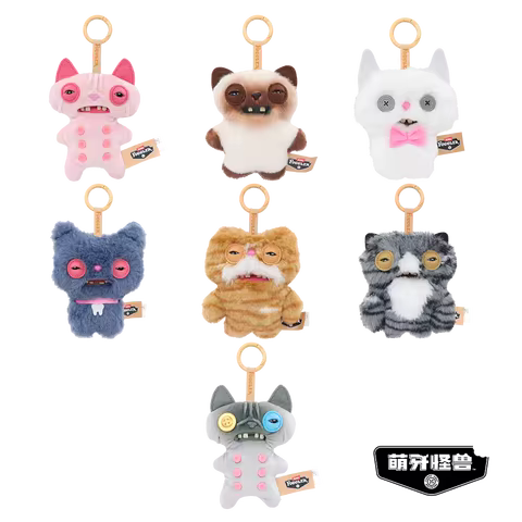 Original Fuggler ALLEY CAT Keychain Blind Box Plush Toys 12CM Cute Cats Animal Stuffed Pandents Fugg