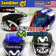 TSR 718 Helmet TSR Beetle MOVISTAR Yamaha Black Yamaha Blue With Clear Visor TSR Helmet Yamaha Movis