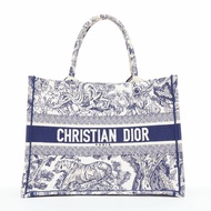 CHRISTIAN DIOR Book Tote navy cream Toile de Jouy canvas bag