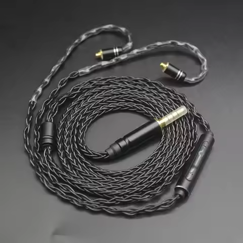 MMCX Earphone Cable 3.5mm Plug Headphone Upgrade Cable With Microphone For Shure 215 535 846 ue900 n