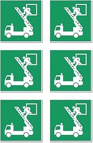 Rescue Exit, Rescue Sign: E017 - DIN EN ISO 7010 / ASR A1.3 - Stickers: 5 cm, Pack of 6