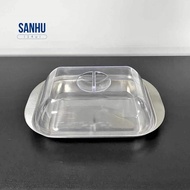 Butter Container - White Butter Fridge Storage Container Butter Storage Box,Metal Butter Box with Li