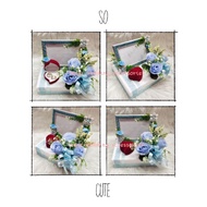gubahan frame mas kahwin c/w couple ring box(babyblue white)
