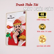 Mirror painting GOD OF WEALTH YOU MUST BE RICH - print photos with frames sized 20x30, 30x45, 40x60,