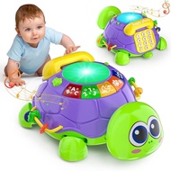 Baby Toys 6-12 Months, Musical Turtle Crawling Tummy Time Development Light up Infant Toys 12-18 Mon