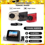70mai A400 A500s Dashcam Pro Plus+ Built-in GPS Car Recorder 1944P Dual Record Night Vision ADAS Par