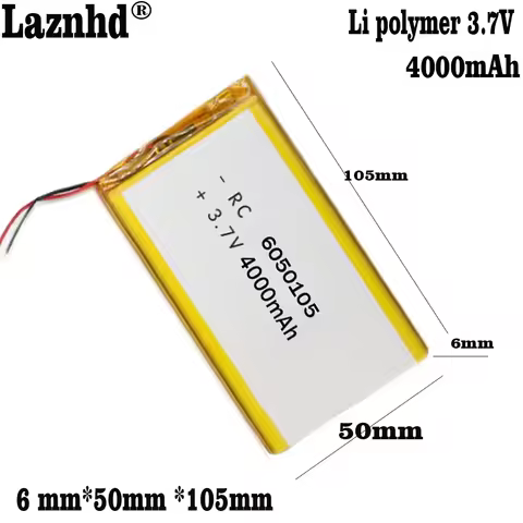 1-10pcs 3.7V 4000mAh Li Lithium Polymer Battery Lipo Cell 6050105 For Power Bank E-Book PDA MID PSP 