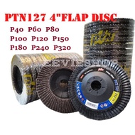(1pcs)PTN 4"  GRINDING & SANDING Flap Disc [PTN127] 40/60/80/100/120/150/180/240/320 GRIT for metal 