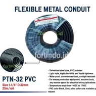 PVC Coated Flexible Flexible Metal Conduit/ 11⁄4 Inch (dia.32mm) Type PTN-32 PVC PITHON 1 Roll 50 Me