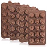 Rose Flower Heart Chocolate Mold Waffle Alphanumeric Applicable Candy Ice Cube Jelly Handmade Soap Cake Decoration Baking Mold diyongpang