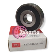 BALL BEARING 6203 2RS 12.7mm 12.7mm (RUBBER CAP) FBJ