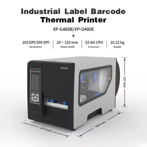 Xprinter XP-G480B/ G480E ODM Long Service Life Plastic Thermal Transfer Printer Label Printer Ribbon