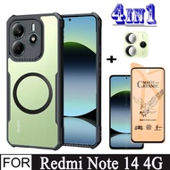 Redmi Note 14 4G 5G Shockproof Phone Case for Redmi 14C 13C Ceramic Screen Protector + With Magnetic