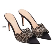 New store openingElegant Womens Gold Lace Pumps | Pointed Toe Slip On High Heel Mules | Fashion Stil