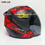NEWEST GM FIGHTER RD BLACK DOFF RED HALF FACE HELMET