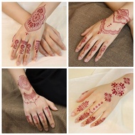 Henna Tattoo Sticker Waterproof Temporary Sementara Tattoo Rose Flower Henna Design Fashion Body Sti