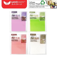 Unicorn Stationery Transparent Sticky Stick Note 50'S-1 Pad (50mm x 75mm/70mm x 95mm/75mm x 75mm)