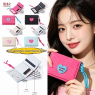 【In Stock】 XIYU Candy Color PU Wallet Love Pattern Mini Card Holder Purse Barang 00.00 Percuma