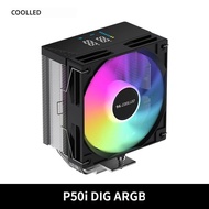 COOLLEO P50i DIG 5 ท่อความร้อน CPU Cooler จอแสดงผลอุณหภูมิแบบเรียลไทม์สําหรับ Intel LGA1700/115X/120
