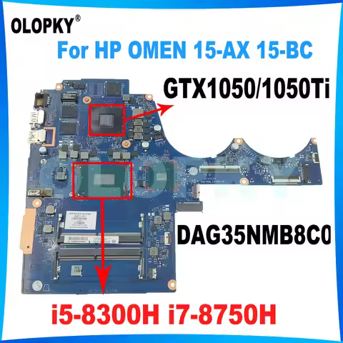 DAG35NMB8C0 G35N motherboard for HP OMEN 15-AX 15-BC TPN-Q173 laptop motherboard with i5-8300H i7-87