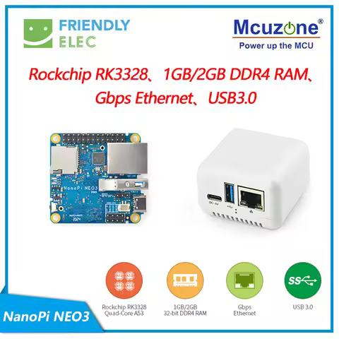 FriendlyElec NanoPi NEO3 1GB/2GB DDR4 RK3328 Cortex A53 Quad-core 64-bi Support Ubuntu Core successo