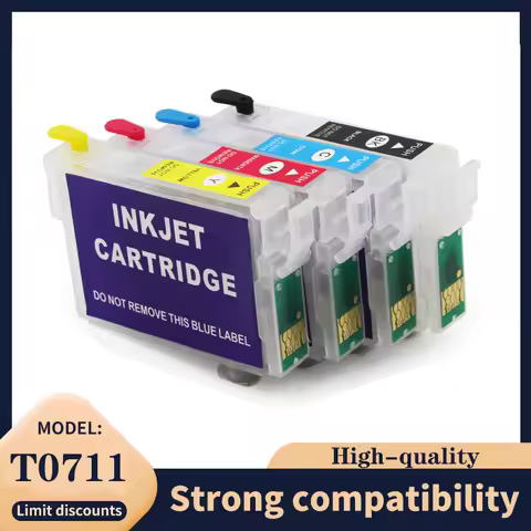 71 T0711 T0715 ARC Chip Refillable Ink Cartridge For EPSON Stylus SX610FW SX600FW BX600FW BX610FW B4