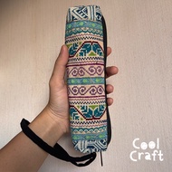 Hmong Cloth Bag Cylindrical Shape (Bright Blue)