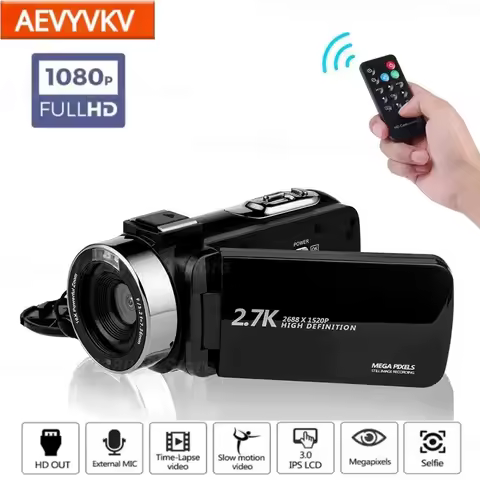 Professional 2K Camcorder 16X Zoom Infrared Vlogging Video Camera for Youtube 2.7K 48MP Portable Dig