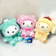 日韓正版現貨* 豹紋毛毛睡衣*眼罩睡衣恰眼瞓水怪Hangyodan*月夜Melody*Kuromi20周年紀念公仔*睡衣眼罩派對系列*韓國銀色Kuromi *My Melody Pochacco Po