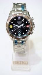 *格斯小舖* SEIKO J.SPRINGS 極速計時三環錶*大錶徑設計*日常防水100米*潛水錶*時尚黑