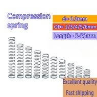 Small spring SUS304 compression spring d0.3mm OD3/4/5/6mm length 5-50mm