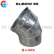 Elbow ducting 45 degrees 6" Elbow 45 size 6 inches