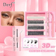 DIY Eyelash Extension Kit 300 Individual D-shaped Curled Eyelash Bundles 6-14mm Mixed Eyelash Bundle