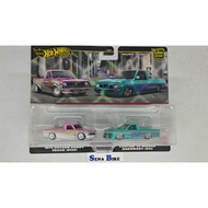 Hot Wheels Premium 2 Pack - Twin - Datsun Sunny Truck B120 - Nissan Hardbody D21
