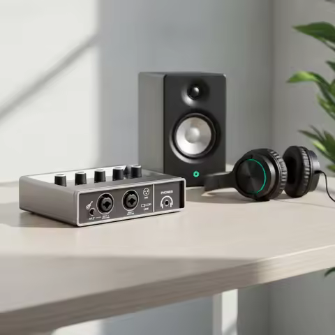 USB Audio Interface Direct Monitor Mixer with Instrument Input Mixer with Headphone Jack Studio Qual