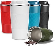 YINJAM 17oz Travel Coffee Mug Insulated Coffee Cups to Go with Leakproof Lid Vacuum Stainless Steel 