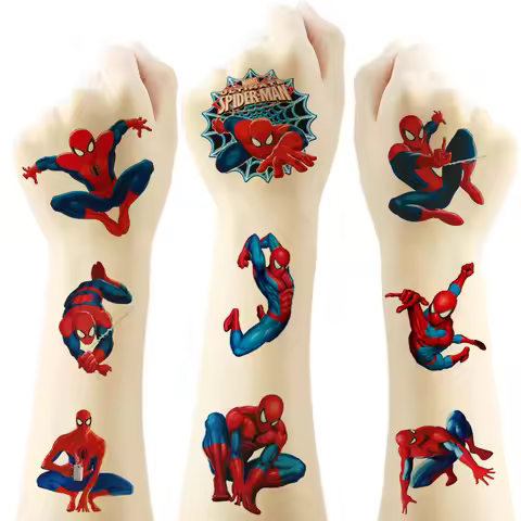 HOT Sale 20Pcs Cartoon SpiderMan Temporary Tattoo Sticker Body Art Cute Tattoo Stickers Cosplay Part