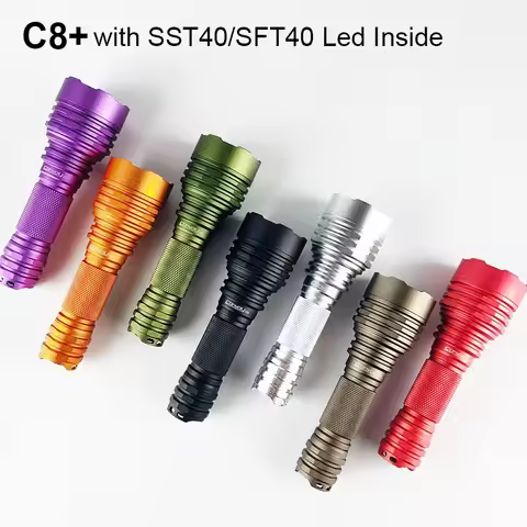 Convoy C8 Plus Tactical Flashlight with SST40/SFT40 Led Linterna High Powerful 18650 Torch Light Cam