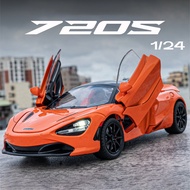 โมเดลรถโลหะผสม720 Mclaren Sของเล่นรถ Diecast เสียงประกอบเบาและสำหรับเป็นของขวัญวันเกิดคอลเลกชันรถ Ki