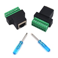 Kework 2 Pack Network RJ45 Ethernet 8P8C Female to AV 8 Pin Screw Terminal Adapter Converter Block P