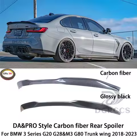 For BMW 3 Series G20 G28&M3 G80 DA&PRO Style Carbon fiber Rear Spoiler Trunk wing 2018-2023 Carbon f