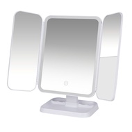 3 Modes Rechargeable LED Desk Mirror Vanity Mirror With Lights Makeup Mirror Touch Control Adjustabl