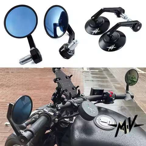 For MV Agusta 675 800 Brutale 800 1000 Turismo Veloce RC Motorcycle Bar End Mirrors Retro Handlebar 