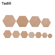 [dksqer] 00/200 Pieces Hexagon Shapes MDF Cutouts Wood Wooden Embellishments Shapes for DIY Craft De