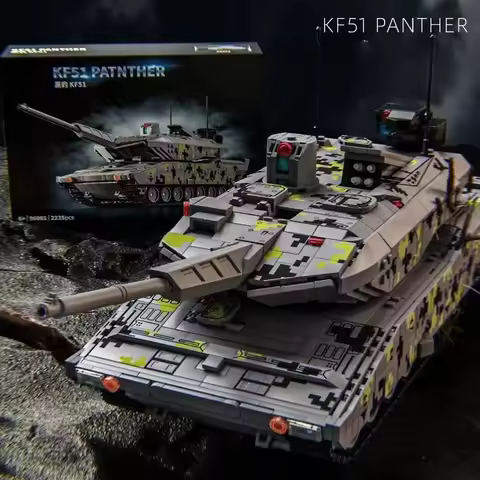 2235PCS MOC Military Panther KF51 Main Battle Tank Building Blocks WW2 Army Soldier Weapons Model Br